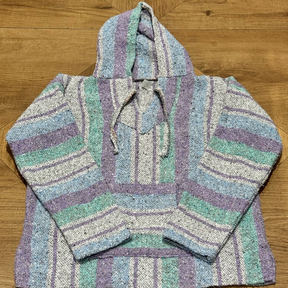 Striped Multicolor Hooded Cape